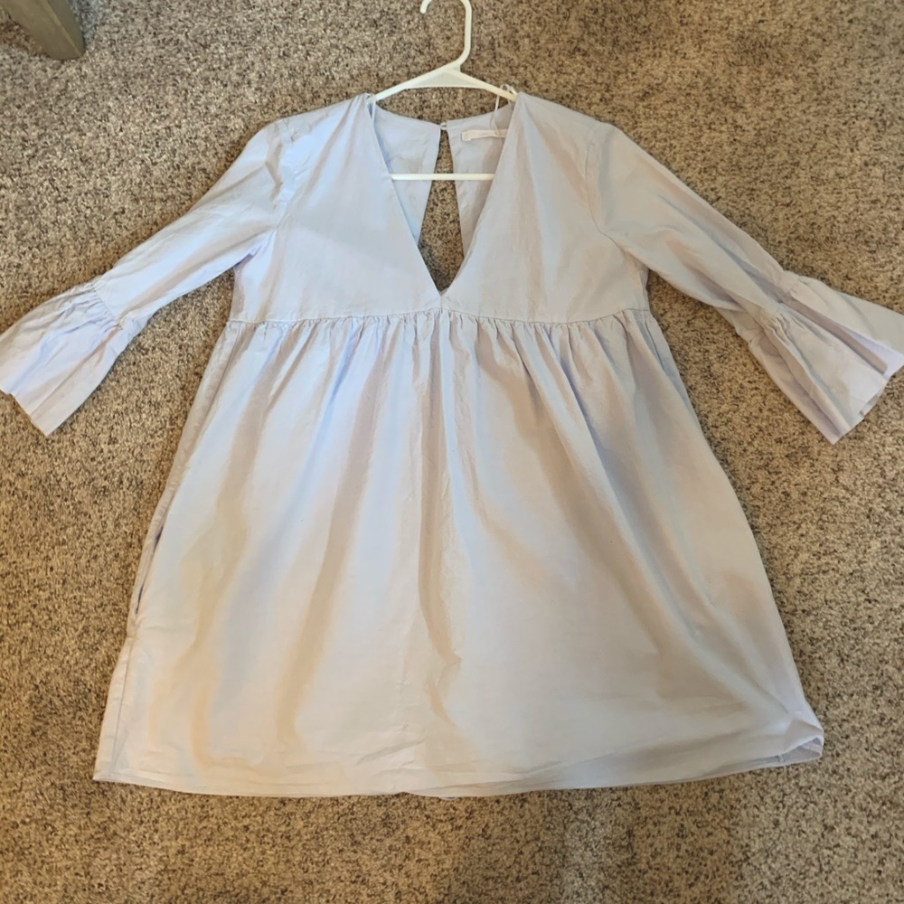 Zara Bell Sleeved Romper - Light Blue